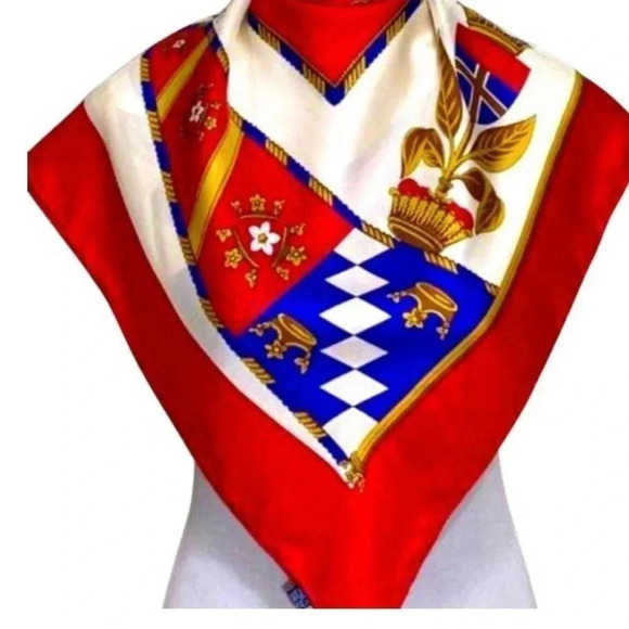 Burberry Accessories - Vintage Burberry 100% Silk Scarf 33x34